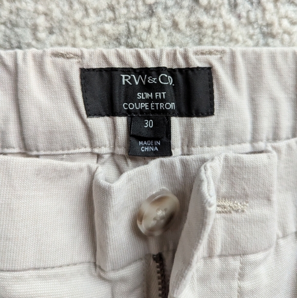 RW&Co. Men's slim fit chino pants, size 30 beige tan camel light work office - Picture 8 of 10
